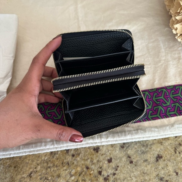 New Tory burch Blake double zip cardholders black - Picture 2 of 6